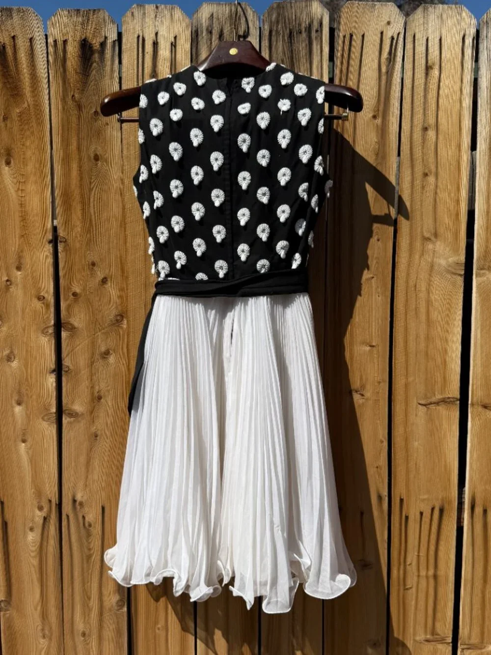 Vintage 60s O'Brien's Sleeveles Beaded Pleated Chiffon Cocktail Dress Medium - Picture 8 of 16